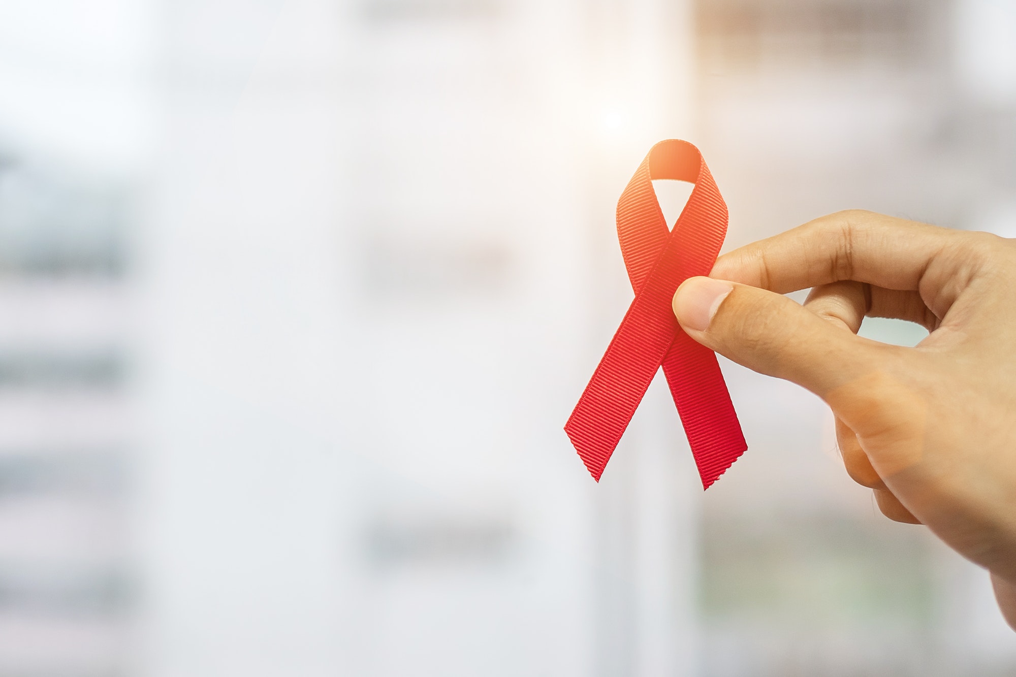World aids day awareness month , red ribbon